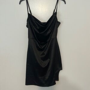 Cowl-neck Satin Mini-dress